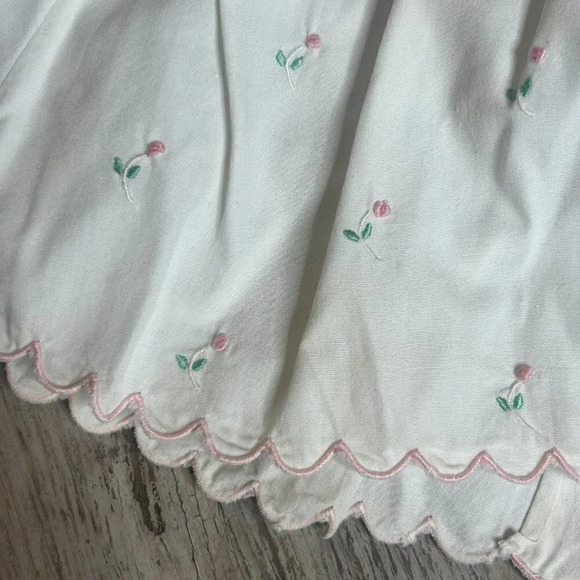 Tiny Tots Original Infant White Embroidered Pink Flowers Dress and Booties - Picture 4 of 9